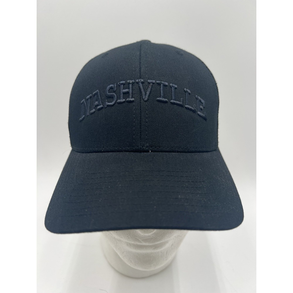Nashville Blackout Hat Black Embroidered Snapback Yupoong Classics